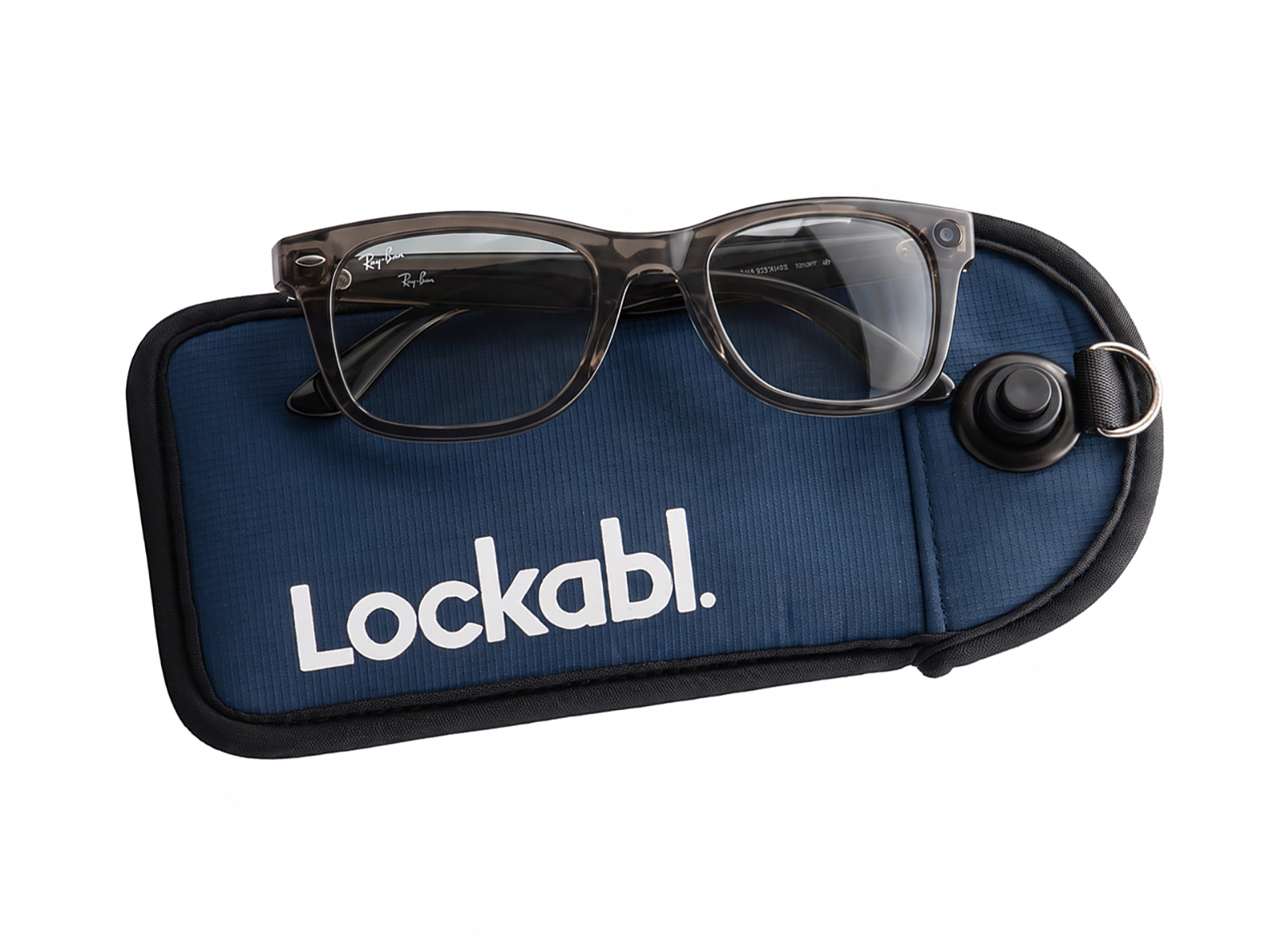A smart watch and smart glasses sealed inside a Lockabl pouch
